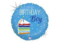 Balon foliowy Birthday Boy z torcikiem - 46 cm - 1 szt.