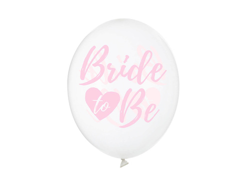 Transparent balloons with pink print Bride to be - 30 cm - 50 pcs.