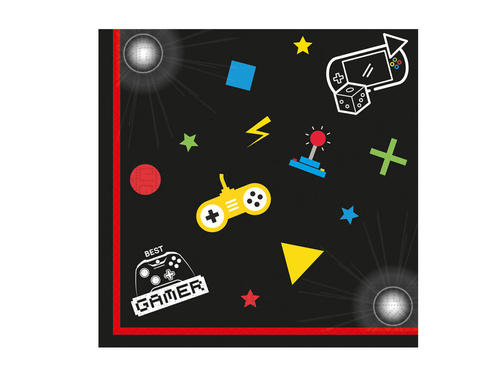 Serwetki urodzinowe Gaming Party - 33 cm - 20 szt.
