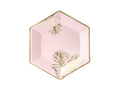 Light pink Leaf plates - 23 cm - 6 pcs.