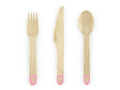 Set of wooden cutlery Hearts of blush pink - 18 pcs.