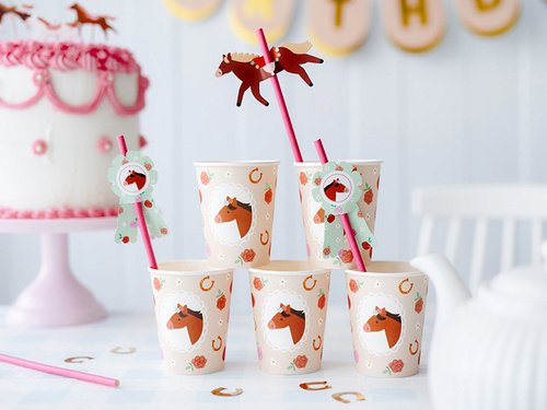 Drinking straws Horses - 6 pcs