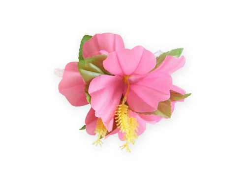 Hawajska przypinka duża kwiatek różowy - 1 szt.