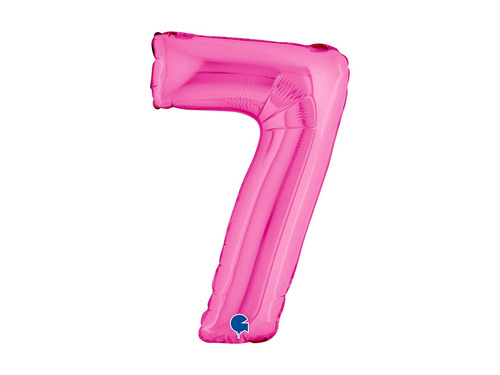 Balon foliowy cyfra 7 fuksjowy - 14" - 1 szt.