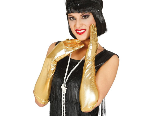Pair of gold gloves - 44 cm
