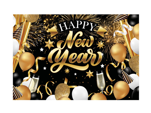 Polyester banner Happy New Year - 150 x 220 cm