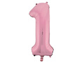Foil balloon number one 1 light pink - 86 cm - 1 pc.