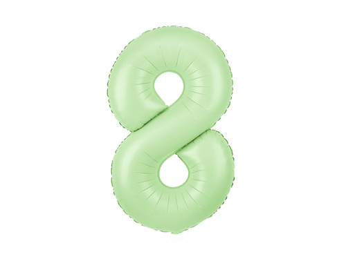 Balon foliowy pistacjowa cyfra 8 - 100 cm - 1 szt.