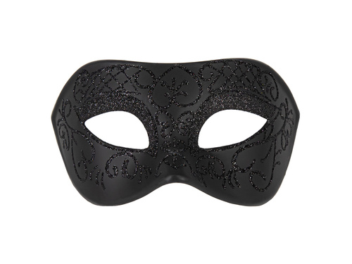Maska karnawałowa - czarna - 1 szt.