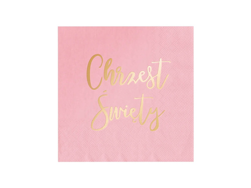 Christening napkins pink - 33 cm - 10 pcs