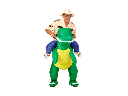 Dmuchany strój odkrywcy na dinozaurze