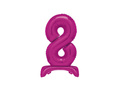 Balon foliowy stojący cyfra 8 różowy - 76 cm - 1szt.