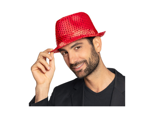 Kapelusz Popstar cekiny czerwony