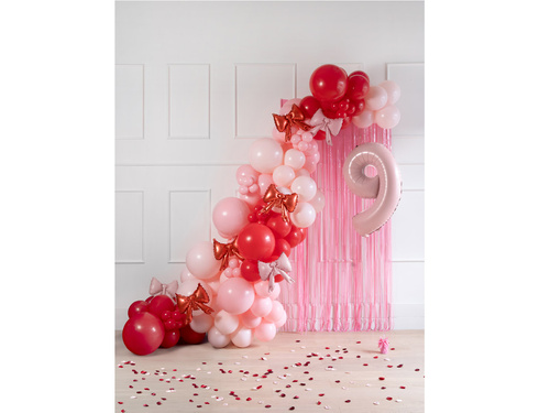 Balon foliowy Kokardka czerwona -  25,5 x 25 cm - 5 szt.