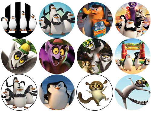 Wafers for muffin cupcakes Penguins of Madagascar