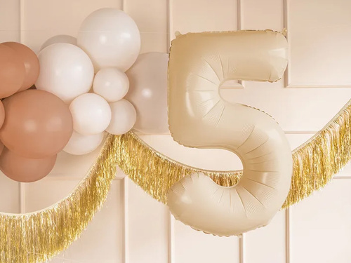 Number 5 Beige Foil Balloon - 72 cm - 1 pc