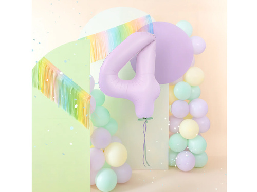 Number 4 Lilac Foil Balloon - 100 cm - 1 pc