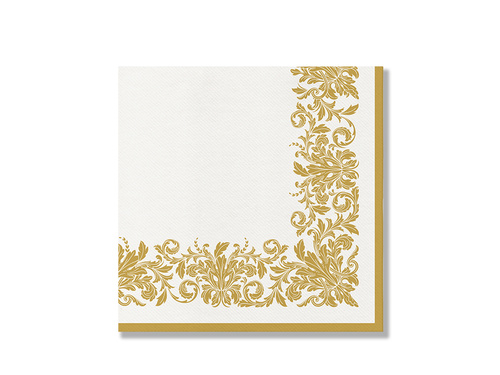 Napkins with gold ornament - 40 cm - 50 pcs.