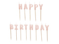 Świeczki pikery napis Happy Birthday - różowe - 1 op.
