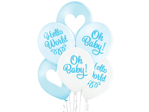 Printed balloons for baby shower - 12" - 6 pcs.