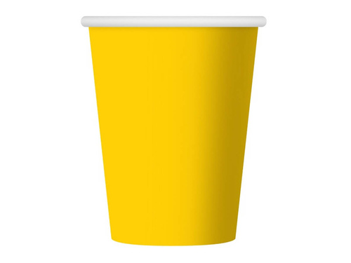 Kubeczki papierowe żółte - 250 ml - 6 szt.