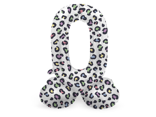 Foil balloon standing number 0 Panther - 72 cm - 1 pc.