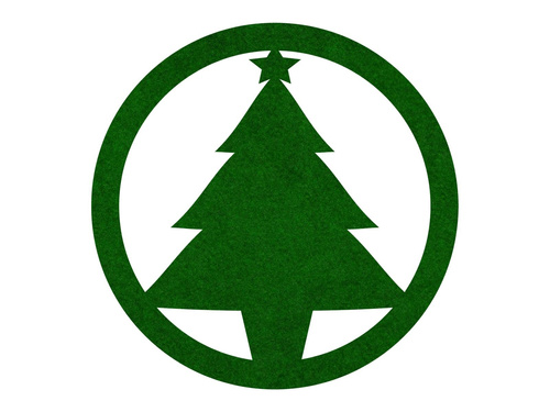 Podstawka pod kubek - Choinka - 10 cm - 4 szt.