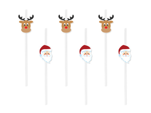 Christmas straws for Christmas - 6 pcs.
