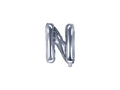 Foil balloon letter "N" silver - 35 cm