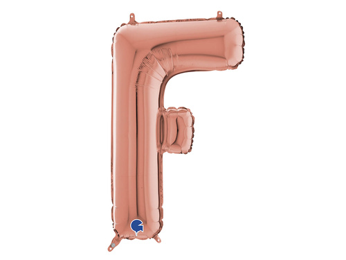 SuperShape Letter "F" Rose Gold Foil Balloon - 66 cm - 1 pc