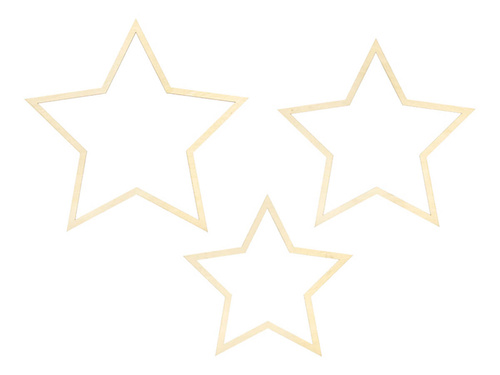 Wooden pendants Stars - 3 pcs.