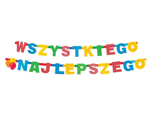 Baner urodzinowy Wszystkiego najlepszego - 230 cm - 1 szt.