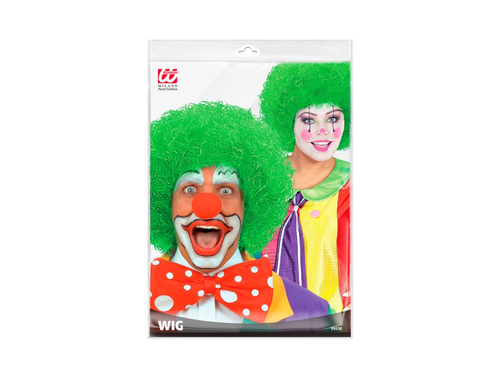 Zielona peruka klauna włosy afro