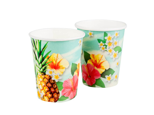 Kubeczki papierowe hawajskie Paradise - 210 ml - 10 szt.