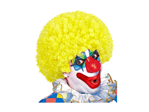 Kręcona peruka klauna żółta włosy afro