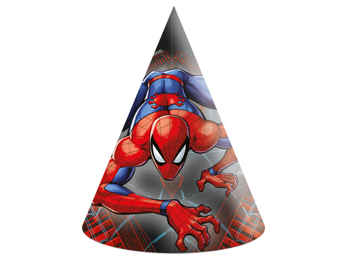 Czapeczki urodzinowe Spiderman - 6 szt.