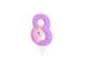 Unicorn candle no 8 - 1 pc