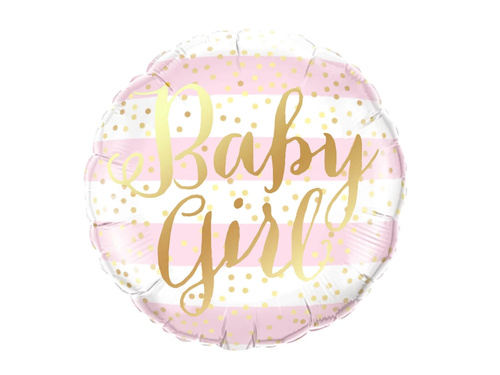 Baby Girl striped foil balloon - 46 cm - 1 pc.