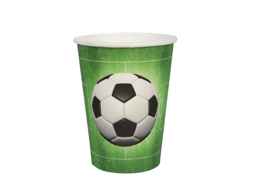 Kubeczki papierowe piłkarskie Soccer - 250 ml - 10 szt.