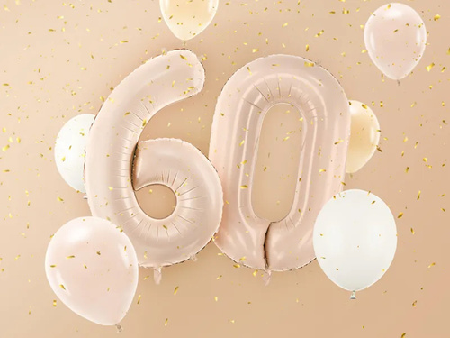 Number 6 Beige Foil Balloon - 72 cm - 1 pc