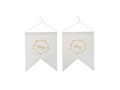 Mr & Mrs chair hangers - white - 30 cm - 1 set.