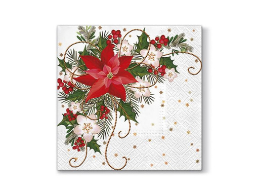 Poinsettia Christmas napkins - 33 cm - 20 pcs.