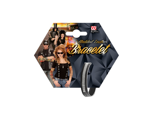 Czarna skórzana bransoletka z ćwiekami