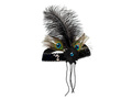 Black Headband Retro with plume - 1 pc