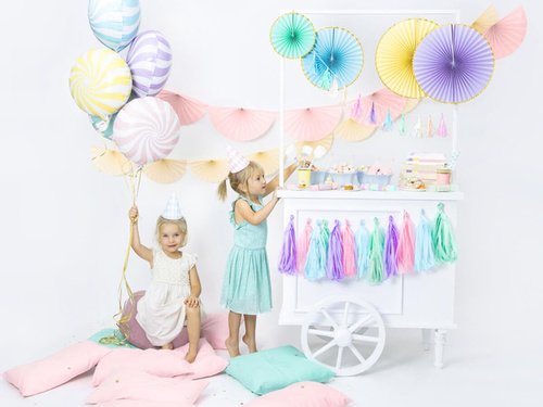 Hanging rosettes mint - 3 pcs.