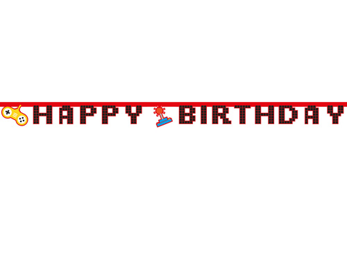 Happy Birthday Gaming Party Banner - 1 pc.