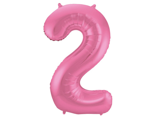 Number 2 Matte Pink Foil Balloon - 86 cm - 1 pc