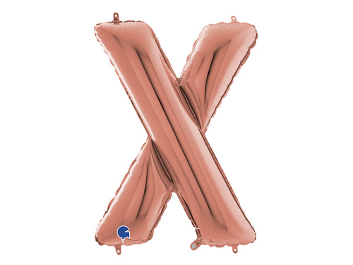 SuperShape Letter "X" Rose Gold Foil Balloon - 66 cm - 1 pc