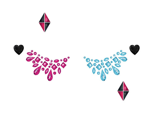 Colours adhesive face jewellery