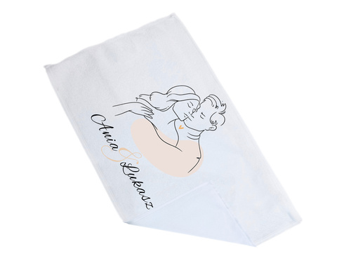 Ręcznik personalizowany z imionami na Walentynki - 30x50 cm
